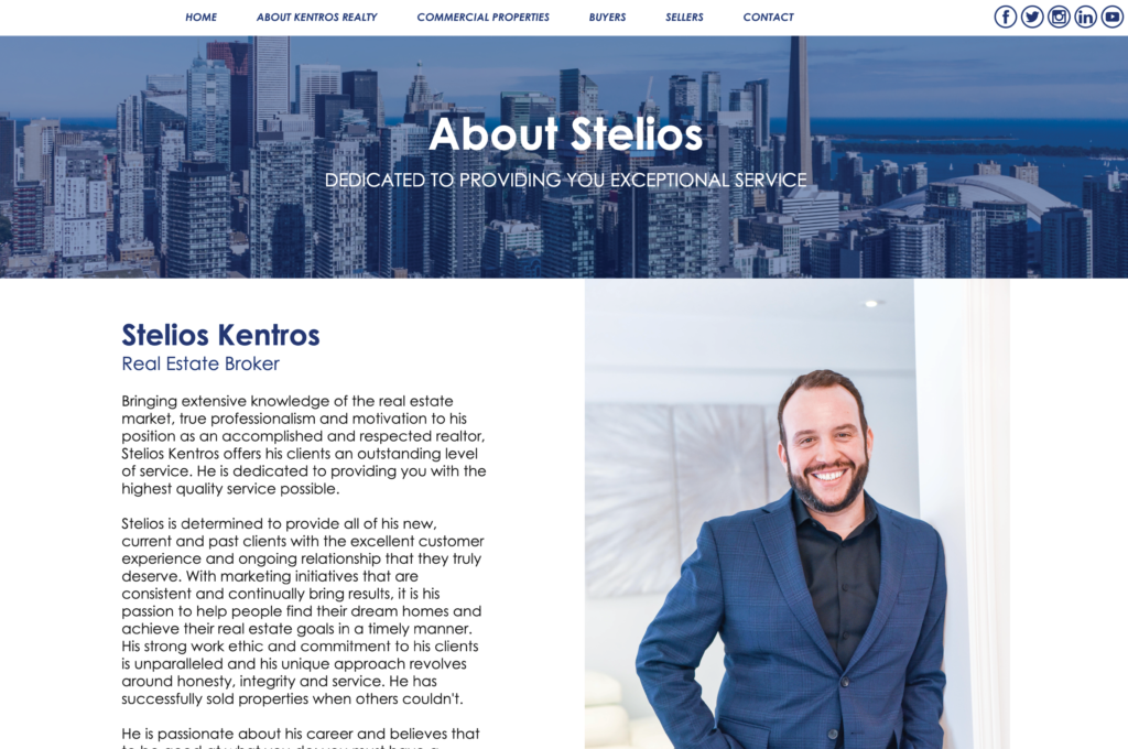Stelios Kentros Commercial Website
